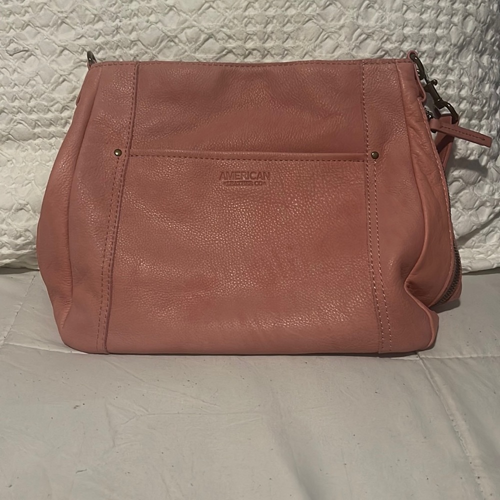 Over The Shoulder Soft Pink American Leather Purse